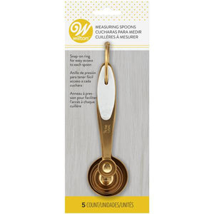 Wilton 5-Piece Gold Nesting Measuring Spoons with Snap-On Ring