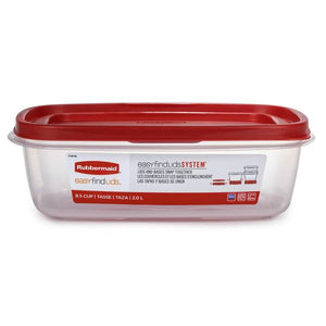 Rubbermaid 8.5 Cup Rectangle Easy Find Lids