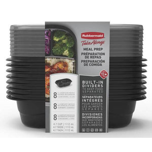 Rubbermaid 8-Pack 4.7 Cup TakeAlongs Meal Prep Containers