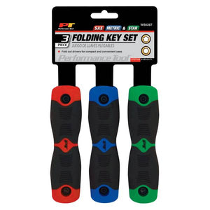 Performance Tool 3-Piece Folding Star and Hex Key Set