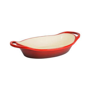 Lodge 2 Quart Oval Red Essential Enamel Cast Iron Casserole