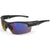 Crossfire Matte Black Frame Blue Mirror Lens Crucible Premium Safety Eyewear