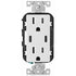 Leviton 15A White 2-Port USB Charging Outlet with 5-15R Tamper-Resistant Duplex Outlet