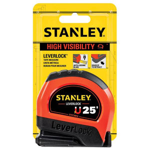 Stanley 25 ft High-Visibility Magnetic LEVERLOCK Tape Measure