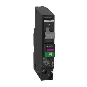 Square D 15-Amp Single-Pole 120V Plug-On Neutral Dual Function AFCI/GFCI Circuit Breaker