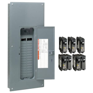 Square D 200-Amp Homeline 30-Space 60-Circuit Main Breaker Qwik-Grip Plug-On Neutral Load Center Value Pack