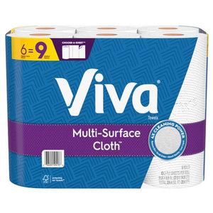 Viva 6-Pack Multi-Surface Cloth Single Plus Paper Towels