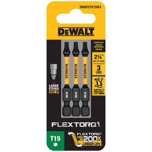 DEWALT 3-Pack FlexTorq IMPACT READY 2.25" Torx T15 Bit