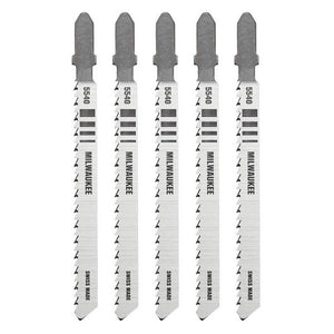 Milwaukee 5-Pack 4" 10TPI T-Shank Wood High Carbon Steel Jig Saw Blades