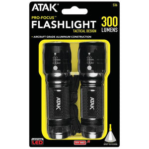 ATAK 2-Pack 300LM Pro-Focus Flashlight Set