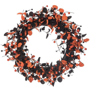 Transpac Imports Inc. 22" Orange & Black Eucalyptus Wreath