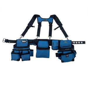 Bucket Boss Blue Tool Belt with Suspenders