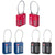 Brinks 2-Pack 32mm 3-Dial Resettable TSA Luggage Padlock with a Steel Cable Shackle