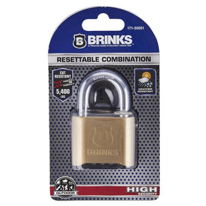 Brinks 48MM Solid Brass 4-Dial Resettable Padlock