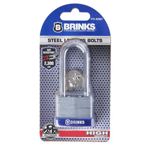 Brinks 40mm Laminated Steel Keyed Padlock with 2-1/4" Shackle