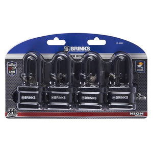 Brinks 4-Pack 2" Shackle 40MM Laminated Steel Weather Resistant Padlock