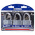 Brinks 3-Pack 50mm Laminated Steel Padlock with Boron Shackle