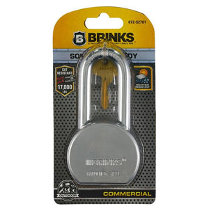 Brinks 63.5 MM Commercial Solid Steel Keyed Padlock