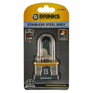 Brinks 44MM 2" Shackle Commercial Laminated Steel Keyed And Warded Padlock