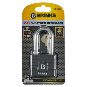 Brinks 50MM 2" Shackle Commercial Laminated Steel Weather Resistant Padlock
