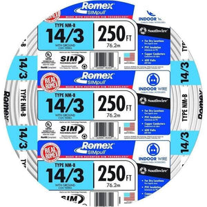 Southwire 250' 14/3 Solid Romex CU NM-B W/G Wire