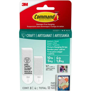 Command 12-Pack 4-10 lb White Picture Hanging Strips Value Pack