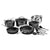 Gotham Steel 15-Piece Black Hammered Cookware Set