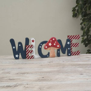 Gerson 19.69" Wood Americana "Welcome" Sign