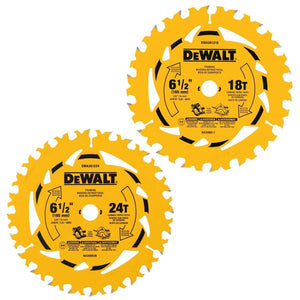 DEWALT 6-1/2" 18T/24T Circular Saw Blade Combo Pack
