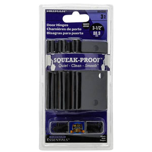 Hillman 3-Piece Hardware Essentials Squeak-Proof Black 1/4" Radius 3-1/2" Hinge