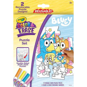 Crayola Bluey Color and Erase Reusable Puzzle Set