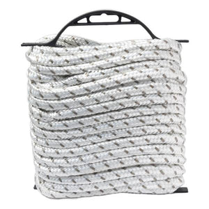 King Chain 3/8" x 50' Diamond Braid Polyester, White/Gray