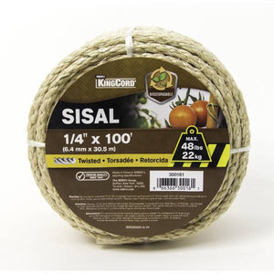 King Chain 1/4" x 100' Twisted Sisal, Natural