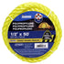 King Chain 1/2" x 50' Twisted Polypropylene Rope, Yellow