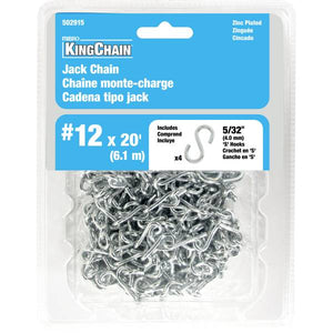 King Chain #12 x 20' Zinc-Plated Jack Chain