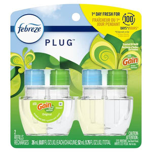 Febreze Plug In Air Freshener Scented Oil Refill Gain Scent, 2ct