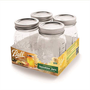 Ball 4-Count, 1 Pint Limited Edition Sunshine Keepsake Mason Jar