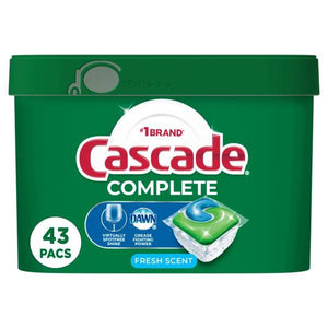 Cascade Complete ActionPacs Dishwasher Detergent, Fresh Scent, 43-Count