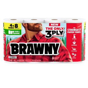 Brawny 3-Ply Tear-A-Square Paper Towel, 4-Pack
