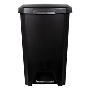 Hefty StepOn Trash Can, Black, 12.2 Gallon