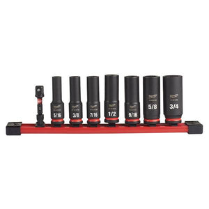 Milwaukee 8PC SHOCKWAVE Impact Duty 3/8" Drive SAE Deep 6 Point Socket Set