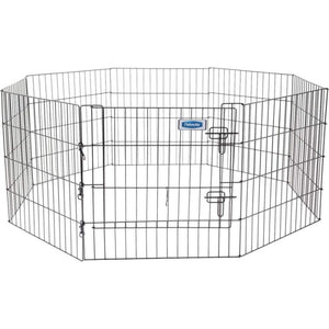 Petmate Exercise Pen Single Door with Snap Hook Design and Ground Stakes for Dogs Black - 24" tall - 1 count