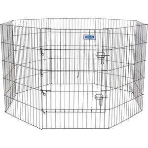 Petmate Exercise Pen Single Door with Snap Hook Design and Ground Stakes for Dogs Black - 36" tall - 1 count