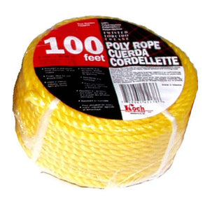 Baron Manufacturing 1/4" x 100' Yellow Twisted Poly Rope
