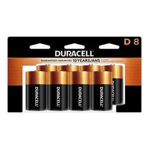 Duracell 8 Pack Coppertop D Alkaline Batteries
