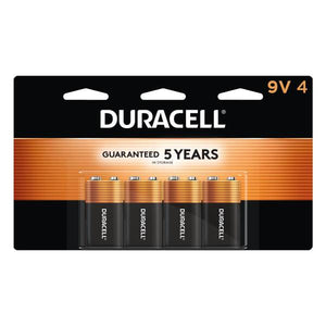 Duracell 4 Pack Coppertop 9V Alkaline Batteries