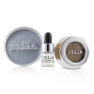 Magnificent Metals Foil Finish Eye Shadow With Mini Stay All Day Liquid Eye Primer - Vintage Black Gold