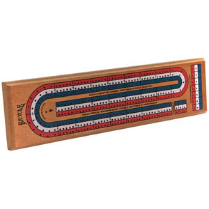 Bicycle 3-Track Color Coded Wooden Cribbage Game
