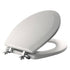 Mayfair Edgewater Round Enameled Wood Toilet Seat White with Chrome Hinges