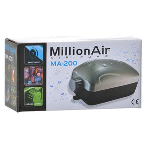 Via Aqua Million Air Pump - MA200 - 1 Air Outlet (30 Gallon Tank)